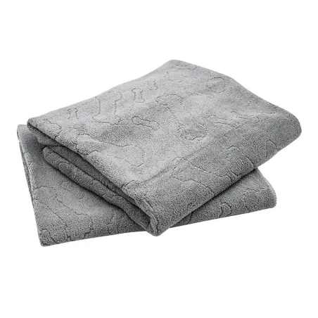 Serviette microfibre motif os 110x60 cm - Grise