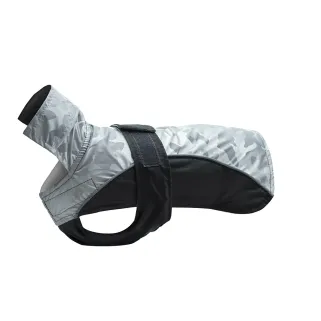 Manteau imperméable réfléchissant pour chien - Noir et argenté