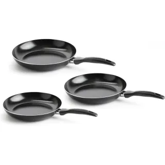 Lot de 3 poêles Vita Verte en aluminium anti-adhésif - Ø20/24/28cm - Tous feux