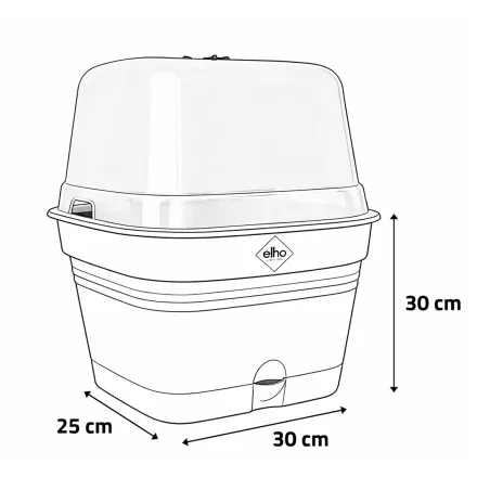 Bac de culture plastique forme carré Elho 30 x 25 x 30 cm