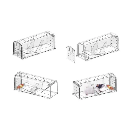 Lot de 2 cages à souris en plastique résistantes avec aération