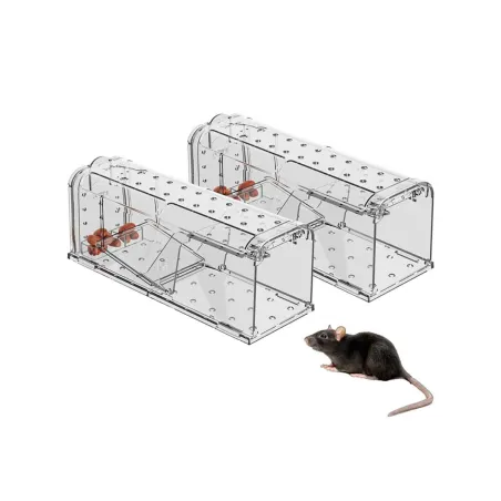 Lot de 2 cages à souris en plastique résistantes avec aération
