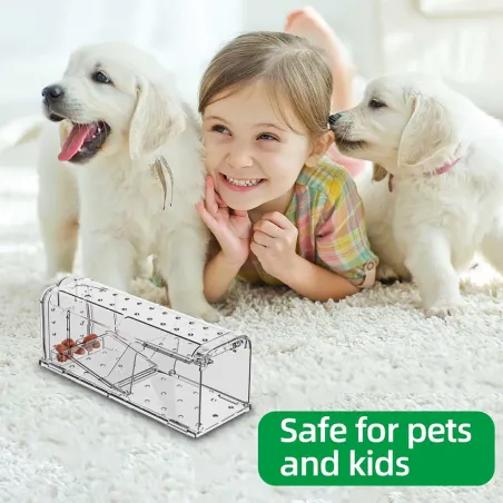 Lot de 2 cages à souris en plastique résistantes avec aération