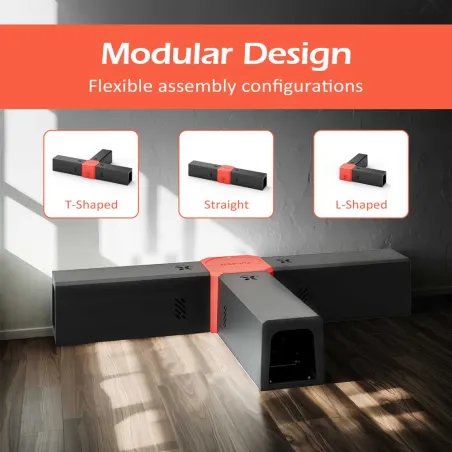Piège à rongeurs d'angle électrique USB - 2 tunnels - 2000V