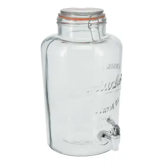 Fontaine à boisson en verre 8L - Robinet verseur et couvercle à clip