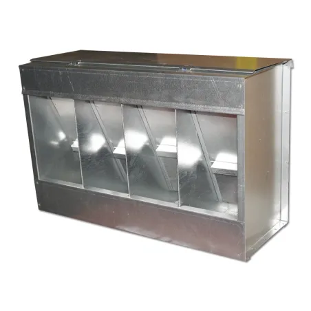 Mangeoire 25 kg 4 compartiments métal 46 x 17 x 40 cm