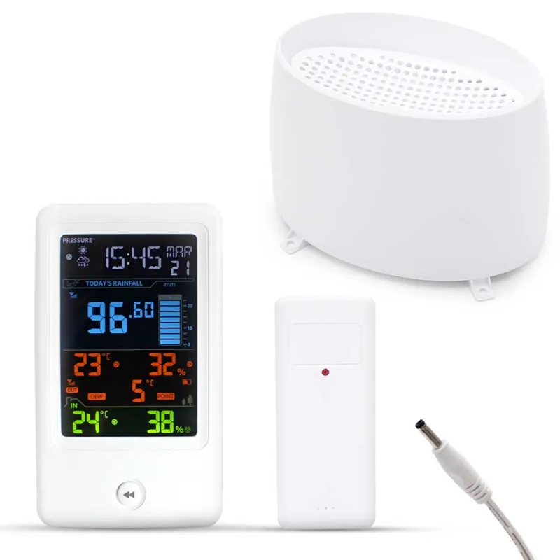 Station météo connectée avec pluviomètre - Affichage couleur et alertes météo