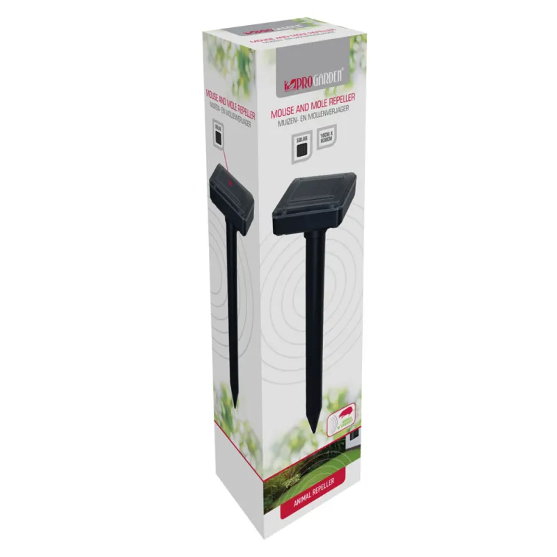 Répulsif solaire à ultrasons pour taupes et souris - Portée 30m