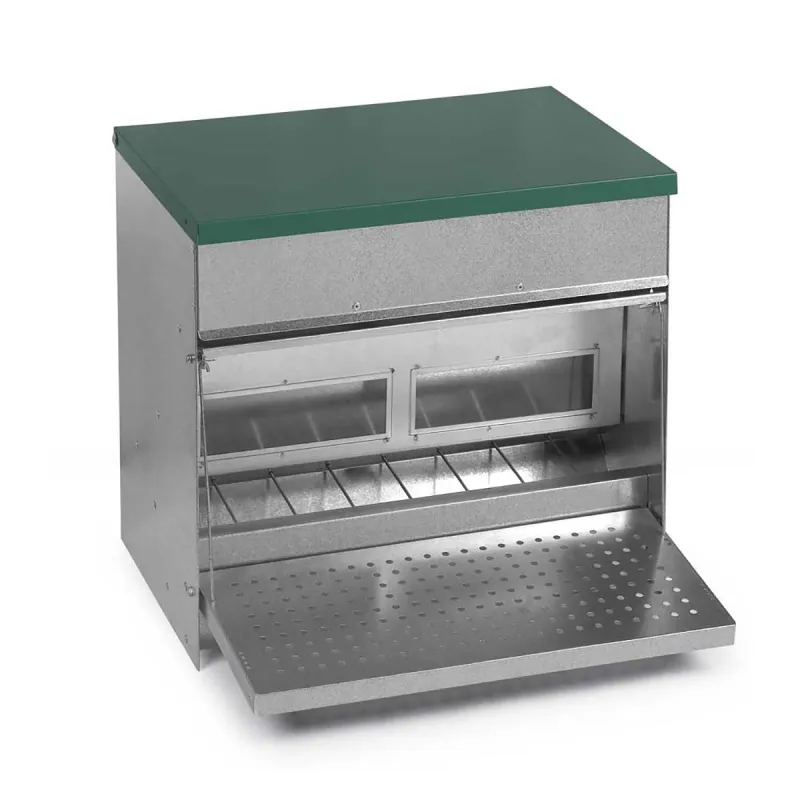 Mangeoire Trémie Anti-Nuisible Rooster 20kg - Acier Galvanisé pour Volailles