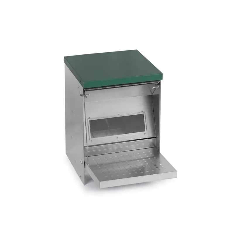 Mangeoire Trémie Anti-Nuisible Rooster 5kg - Acier Galvanisé pour Volailles