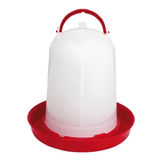 Abreuvoir siphoïde avec poignée 5L pour volailles - Rouge et blanc