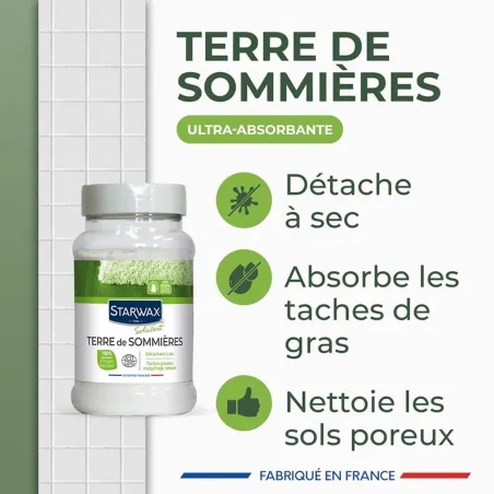 Terre de Sommières Naturelle 200g - Détachant Multi-Supports Éco-Certifié