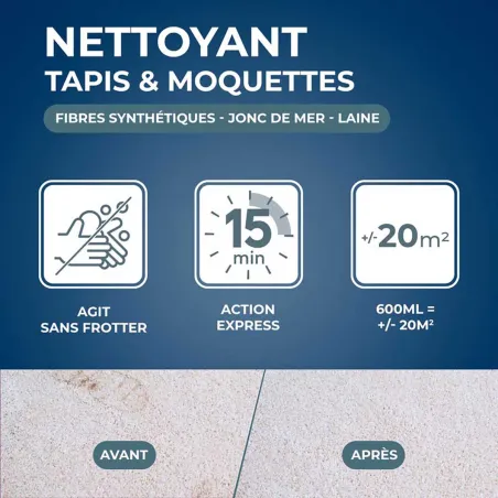 Nettoyant Express Tapis et Moquettes Starwax - Mousse Sèche 600ml