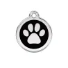 Médaille en Acier Inoxydable Gravée - RedDingo - Ø 3 cm - Patte Noire