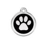 Médaille en Acier Inoxydable Gravée - RedDingo - Ø 3 cm - Patte Noire