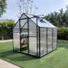Serre de jardin aluminium 177x177x192 cm avec polycarbonate 4 mm