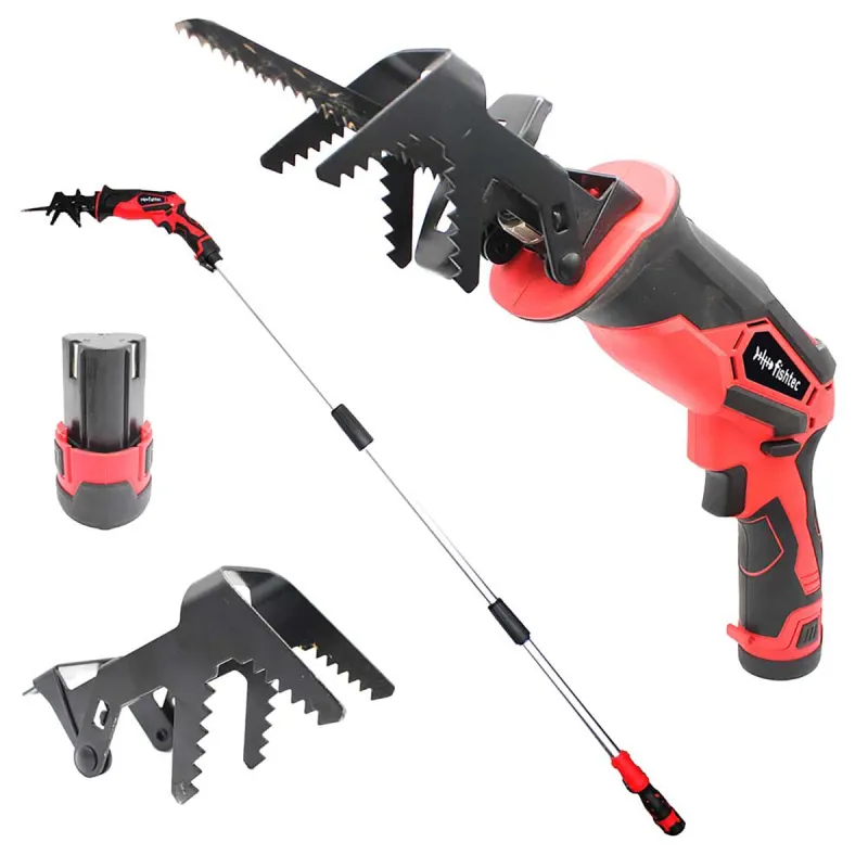 Scie sabre télescopique sans fil 12V avec rallonge 170 cm - Lames bois & métal incluses