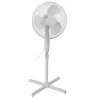 Ventilateur sur pied 17 pouces - 45W - 3 vitesses - Oscillation et inclinaison réglables - Blanc