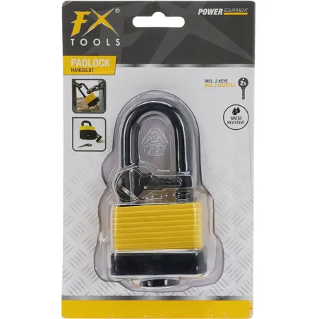 Cadenas à clé en alliage zinc - 2 clés incluses - 11,5 x 60 x 30 cm