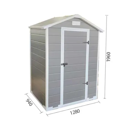 Abri de jardin Lys - 128x94x196cm en plastique résistant avec porte battante
