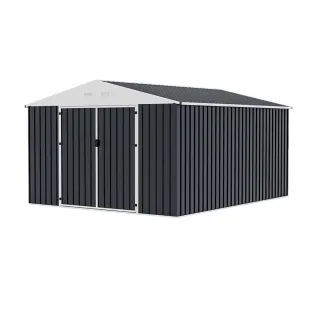 Abri de jardin en acier Escaut - Structure robuste avec portes battantes doubles