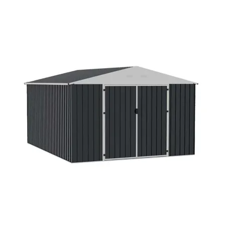 Abri de jardin en acier Escaut - Structure robuste avec portes battantes doubles