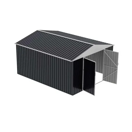 Abri de jardin en acier Escaut - Structure robuste avec portes battantes doubles