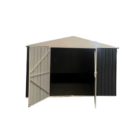 Abri de jardin en acier Escaut - Structure robuste avec portes battantes doubles