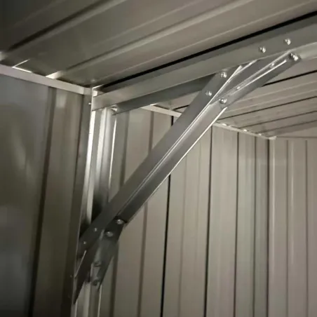 Abri de jardin en acier Escaut - Structure robuste avec portes battantes doubles