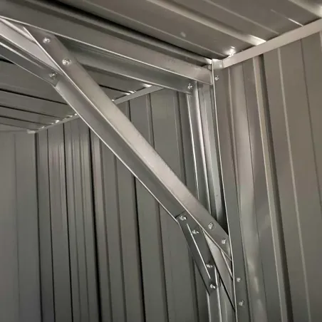 Abri de jardin en acier Escaut - Structure robuste avec portes battantes doubles