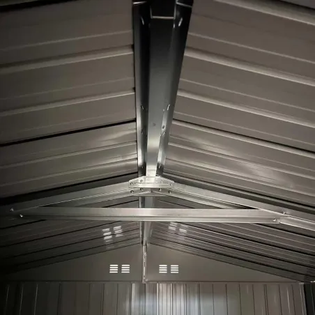 Abri de jardin en acier Escaut - Structure robuste avec portes battantes doubles