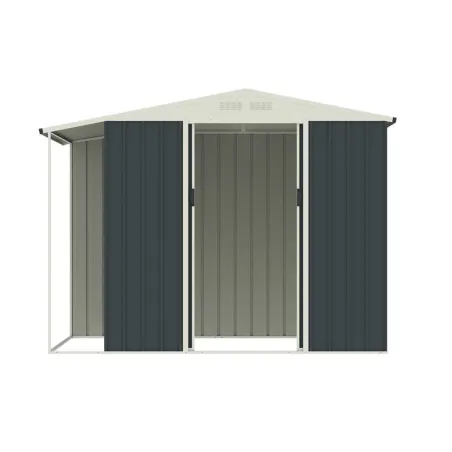 Abri de jardin en acier Argence avec carport - 2 portes coulissantes - Hauteur 160 cm