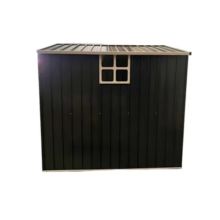 Abri de jardin en acier Argence avec carport - 2 portes coulissantes - Hauteur 160 cm
