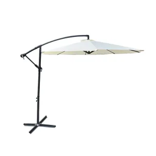 Parasol déporté Azur 3m - Toile polyester naturel résistante