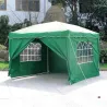 Tonnelle pliante 3x3 m en acier vert avec parois latérales