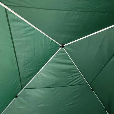 Tonnelle pliante 3x3 m en acier vert avec parois latérales