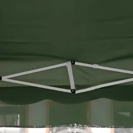 Tonnelle pliante 3x3 m en acier vert avec parois latérales