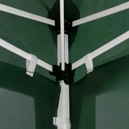 Tonnelle pliante 3x3 m en acier vert avec parois latérales