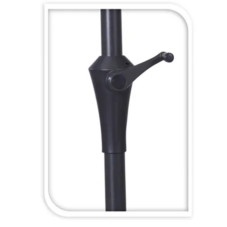 Parasol de terrasse demi-rond taupe Ø 2,70 m avec manivelle - Toile polyester 160 g/m²