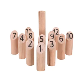 Jeu de Mölkky en Bois - Quilles Numérotées + Sac en Coton