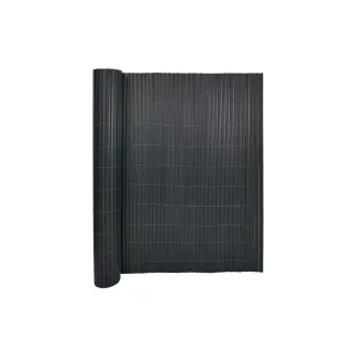 Canisse double face PVC occultant 1,5x5m gris - Kit complet avec fixation