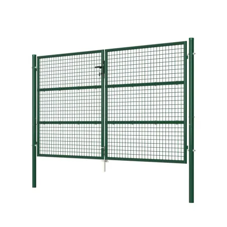 Portail 2 vantaux grillagé 3x1,5m - Maille 50mm - Vert