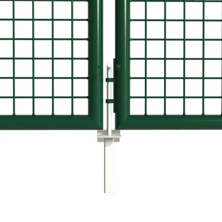 Portail 2 vantaux grillagé 3x1,5m - Maille 50mm - Vert