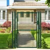Portillon grillagé 1x1,5m maille 50mm vert avec serrure