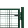 Portillon grillagé 1x1m maille 50mm vert avec serrure et poignées