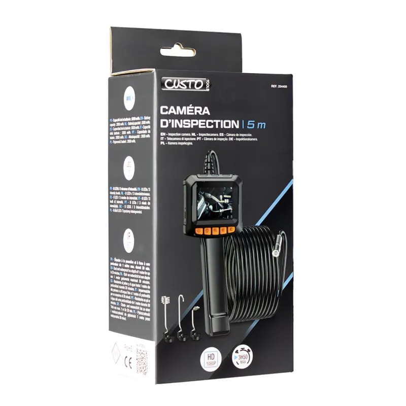 Caméra d'inspection étanche 5m avec écran Full HD 1080P