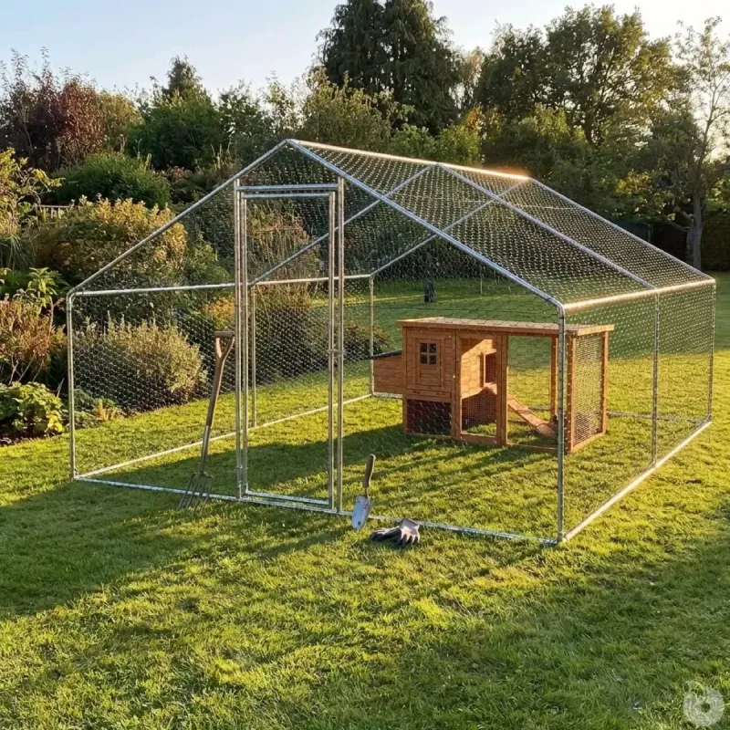 Enclos pour volailles métal galvanisé 24 m² maille 25 mm