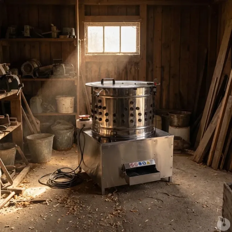 Plumeuse professionnelle Cylindra inox 144 doigts 0,75kW River Systems