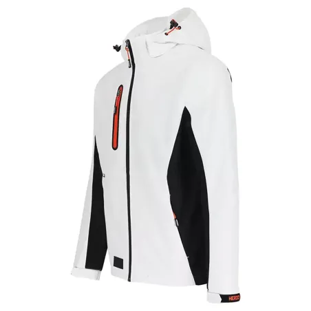 Veste Softshell Trystan Blanc/Noir Herock M à 3XL – Coupe-vent & déperlante