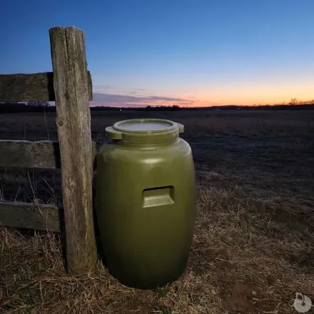 Bidon agrainage ou réserve d'eau 60 litres, diamètre 34cm hauteur 67cm